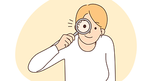 Femme avec une loupe