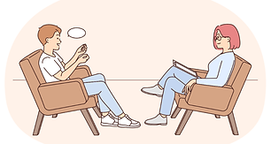 Deux personnes assises sur un fauteuil
