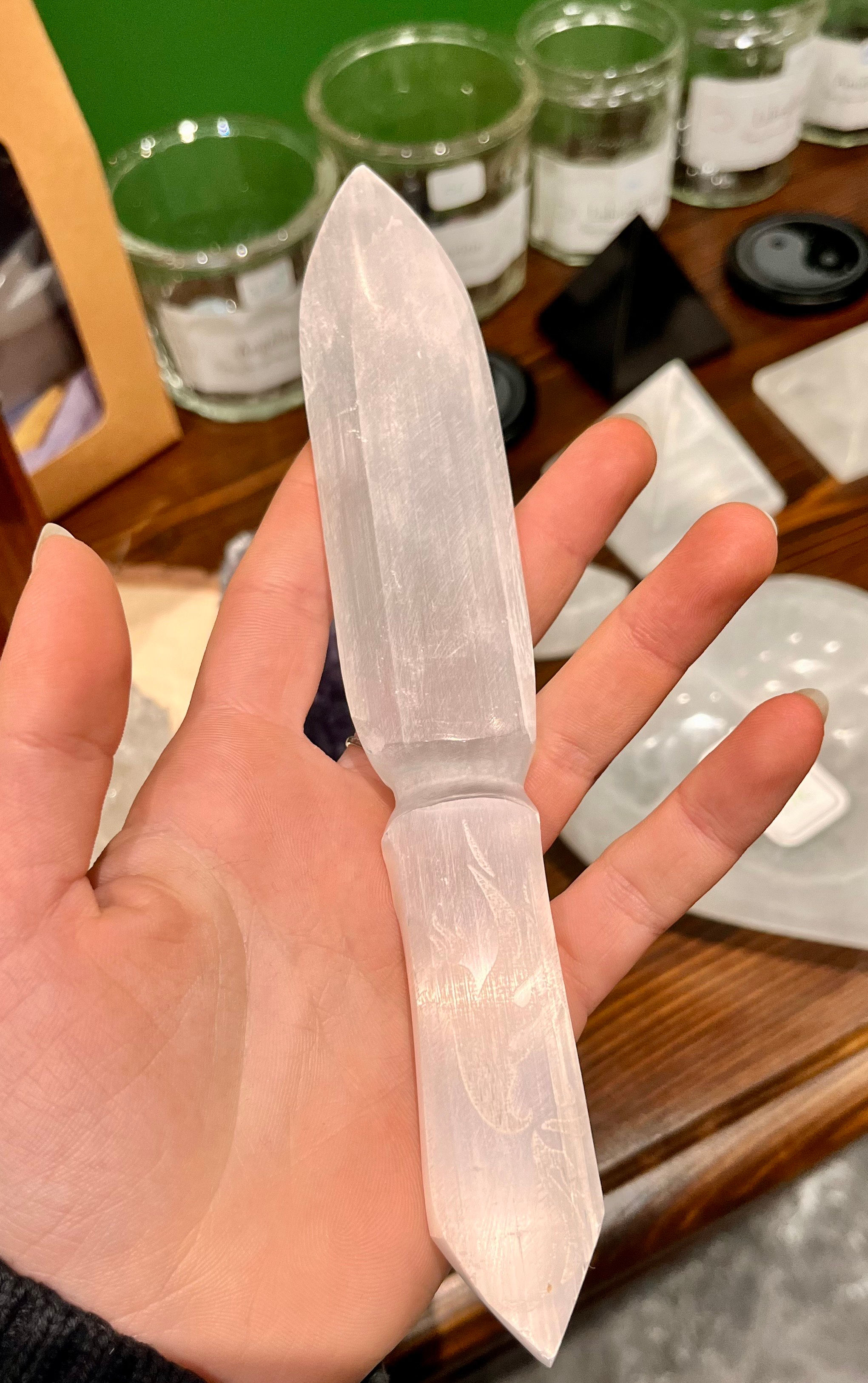 Couteau lâcher prise sélénite