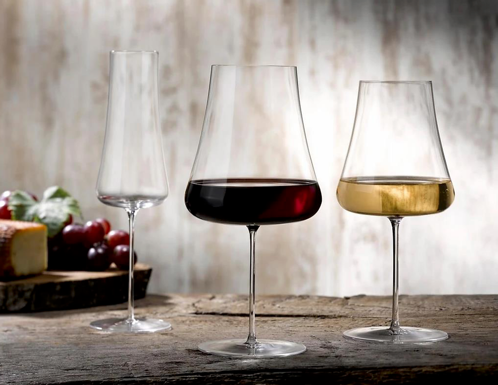 Close-up view of a crystal wine glass showcasing its clarity