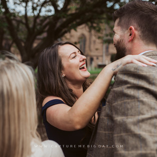 groom greeting guest