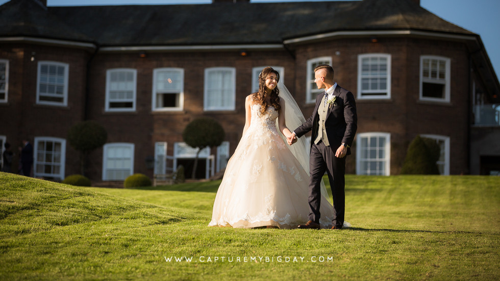 bride and groom walking