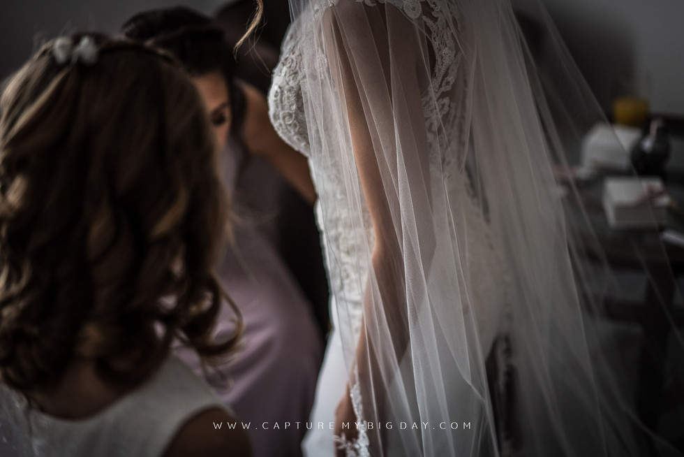bride in wedding dress with veil