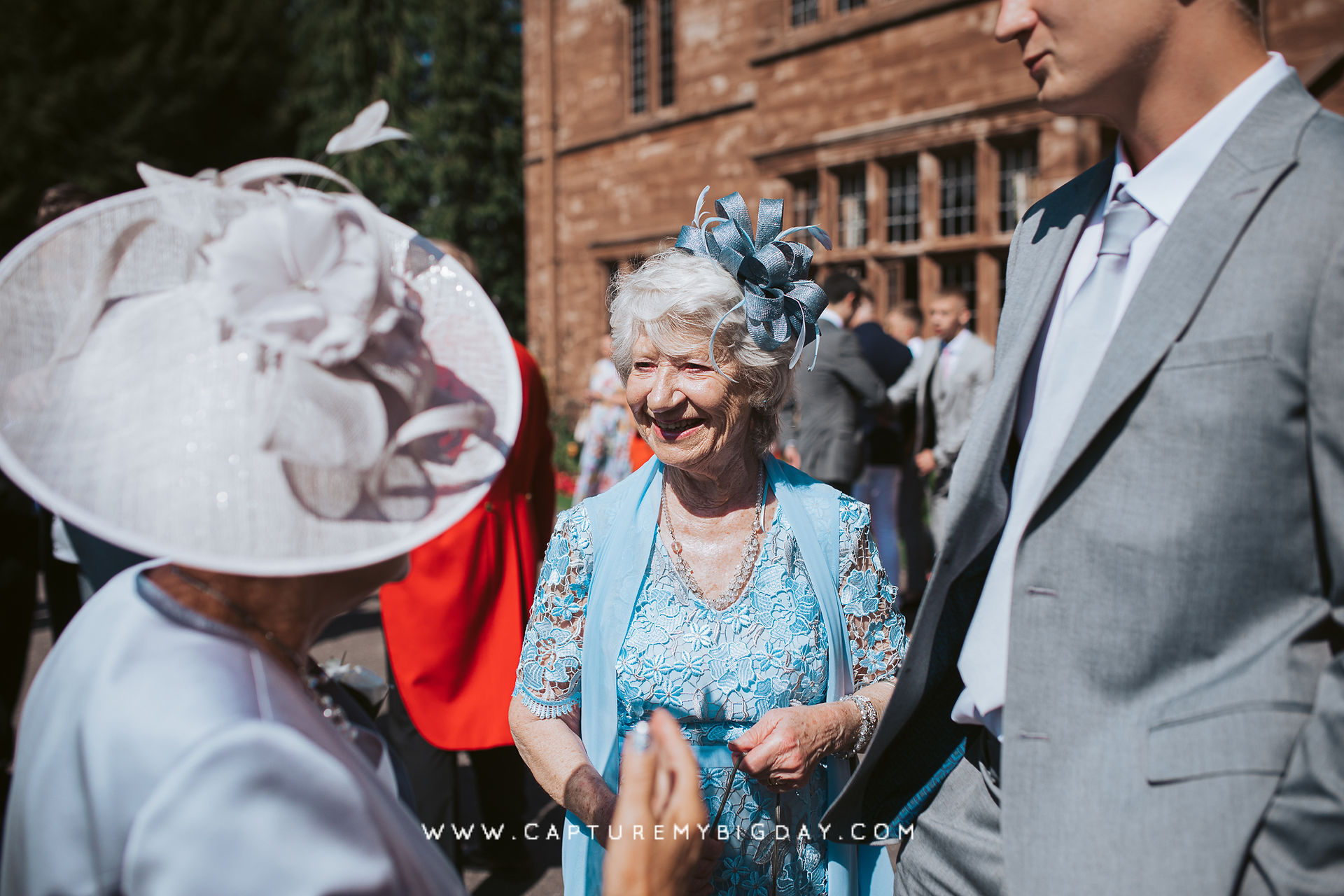 wedding guests smiling
