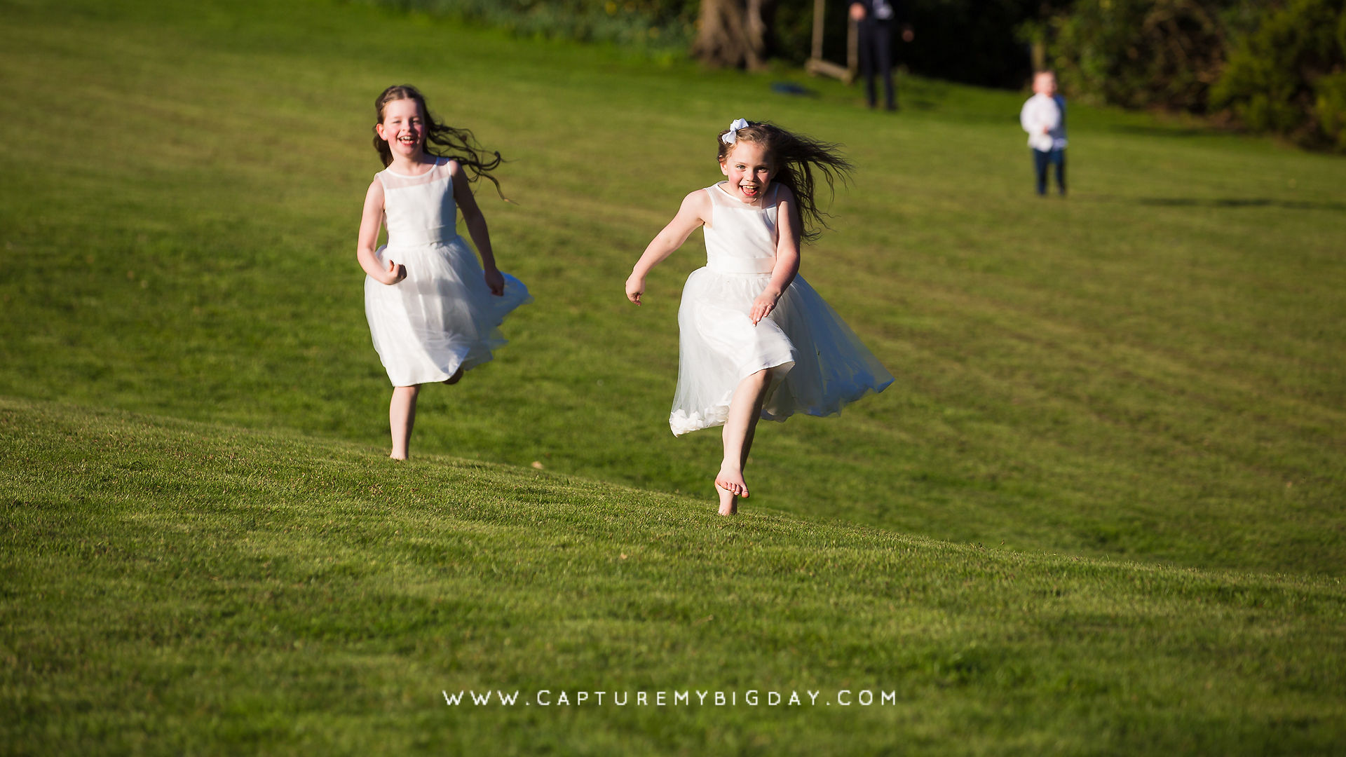 flower girls running