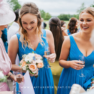 bridesmaids laughing