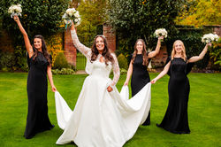 Bride with bridesmaids