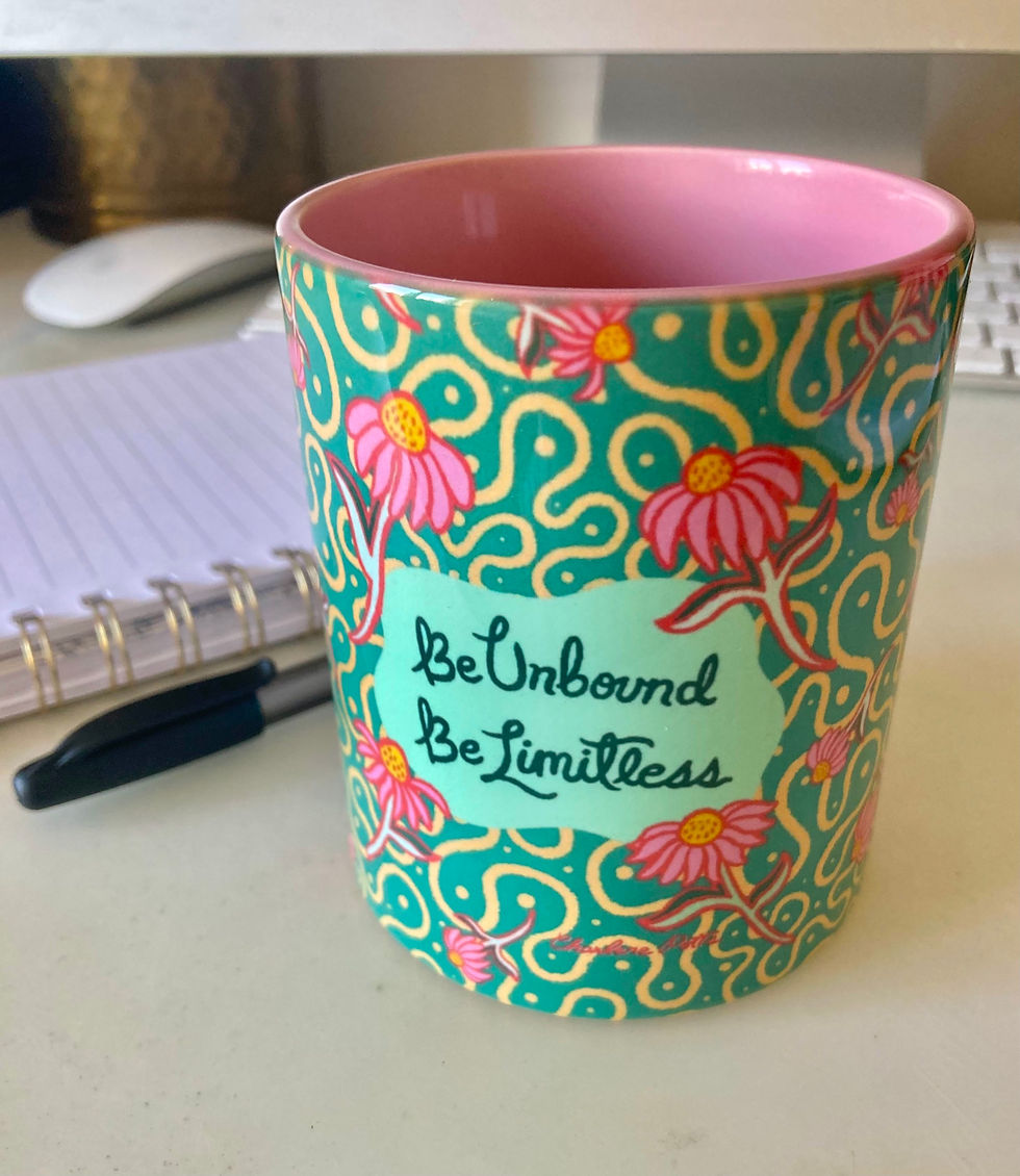 Inspirational Floral Coffee Mug – “Be Unbound Be Limitless” Accent Mug(11/15 oz)