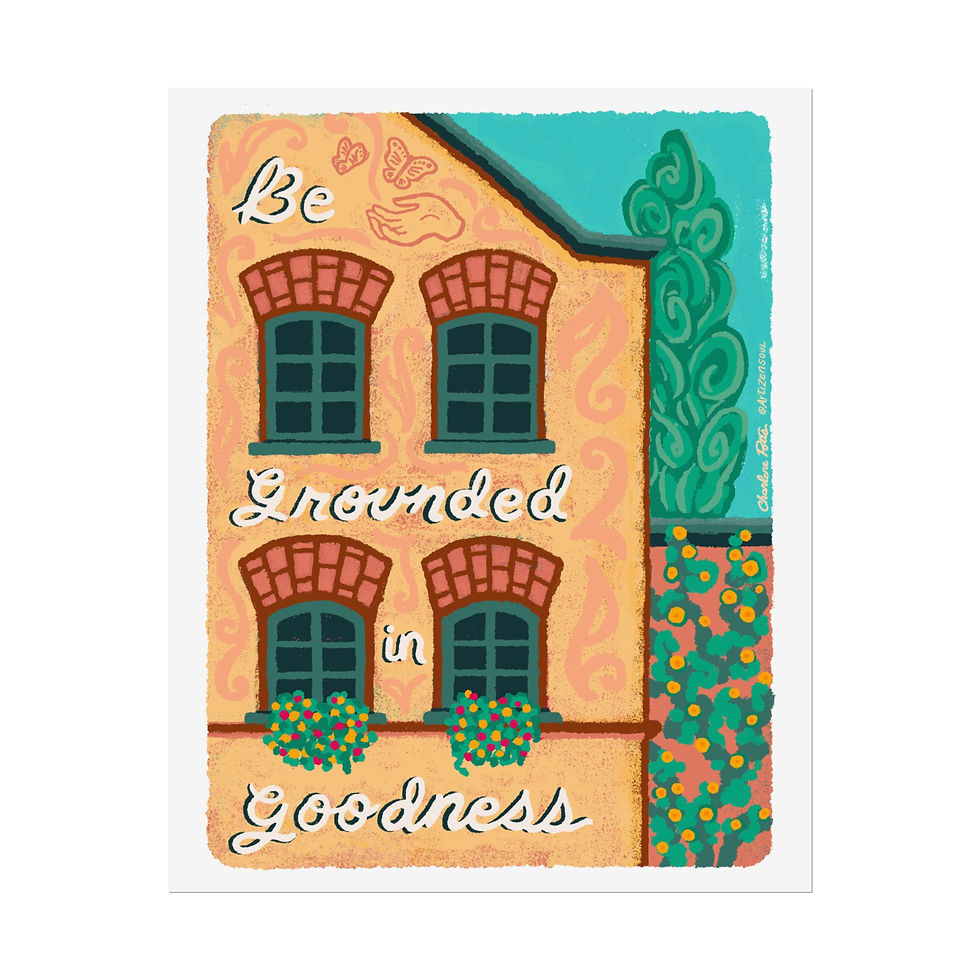 Thumbnail: Grounded In Goodness, Home Décor Poster, Cozy Wall Art, Inspirational Quote Art