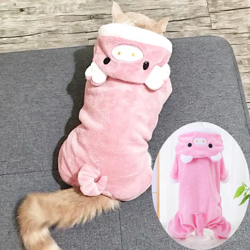 Thumbnail: Pet Clothes Warm Flannel Jumpsuit | Soft Fleece Coat for Small & Medium Pets