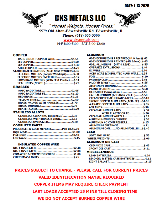1-22-2026 - Cans now $0.50
