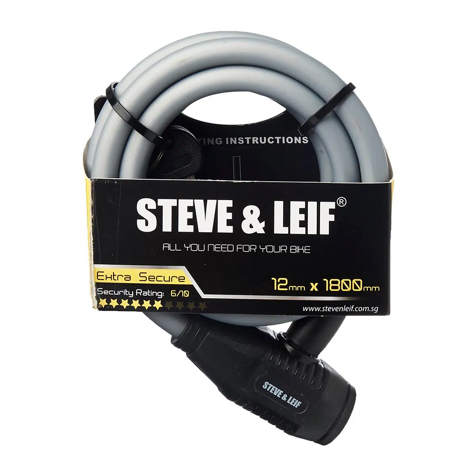 Steve & Leif Bicycle Combination Lock with Bracket (SL-6042) Front View