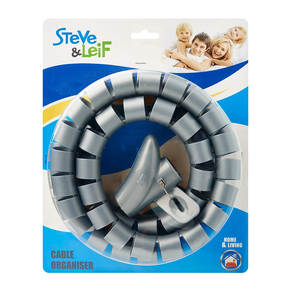 Silver Steve & Leif Cable Organiser (3cm x 1.5m) Front View