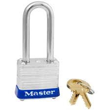 Masterlock 1-1/8" Wide Laminated Steel Pin Tumbler Padlock with 1-1/2" Shackle