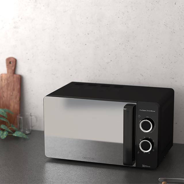 Miniatura: ProClean 3140 Mirror. Microondas Negro de 700 W con 6 Niveles