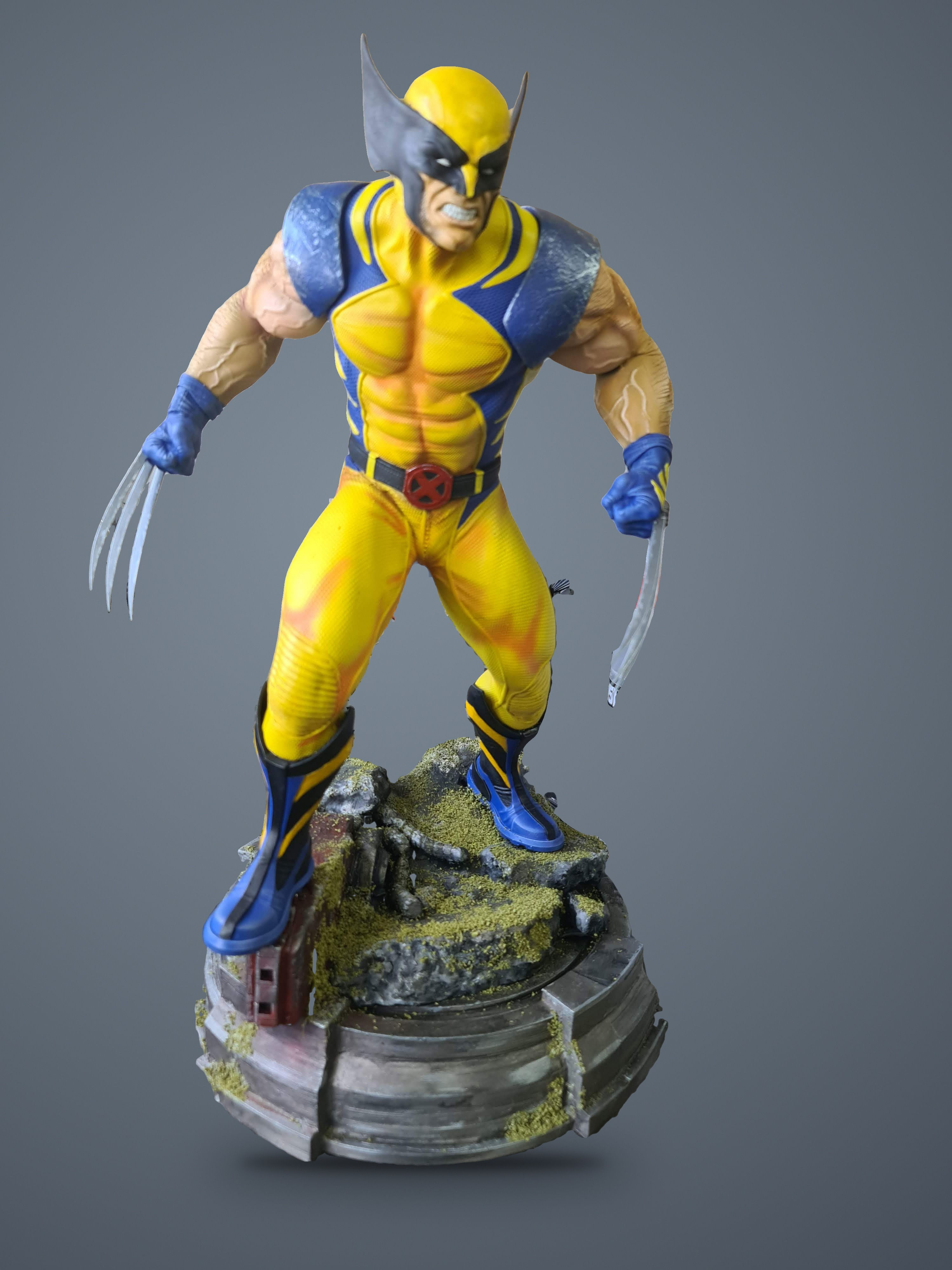 Hand Painted Wolverine Statue - Claws Out - Resin 300mm