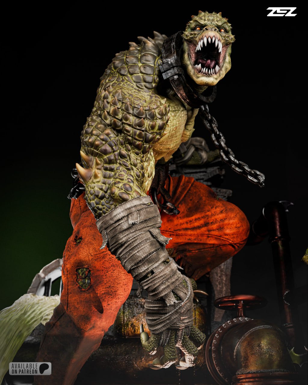 Killer Croc Statue - 3D Printed Resin - Unpainted or Hand Painted - 75mm-450mm
