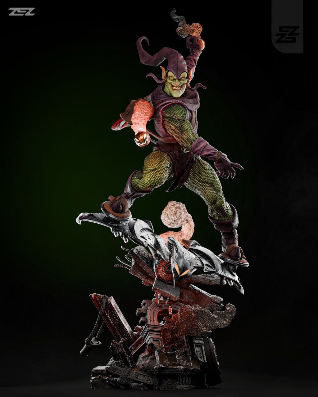Green Goblin Statue - 3D Printed Resin - Unpainted or Hand Painted - 75mm-450mm