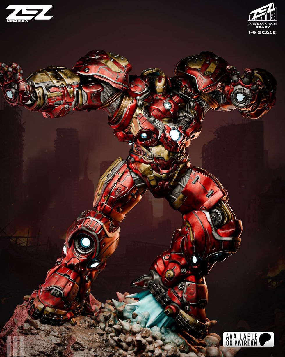 Thumbnail: Hulkbuster Statue - 3D Printed Resin - Unpainted or Hand Painted - 75mm-450mm