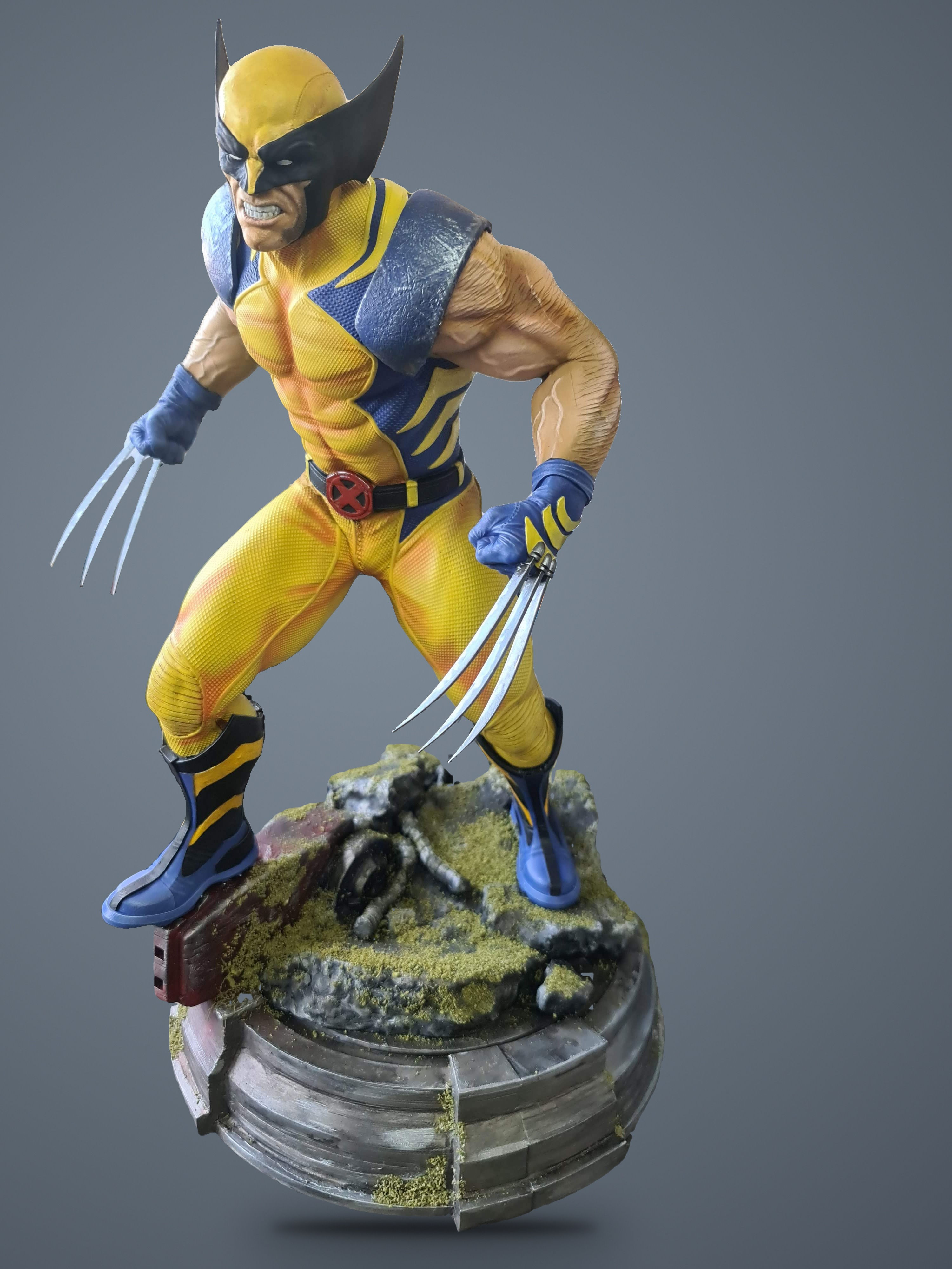 Hand Painted Wolverine Statue - Claws Out - Resin 300mm