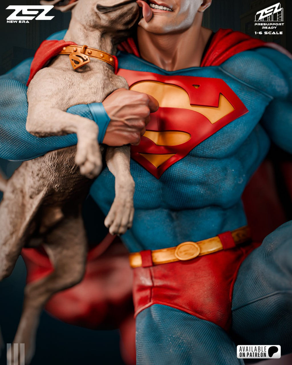 Superman and Krypto Statue - 3D Printed Resin - Unpainted or Hand Painted