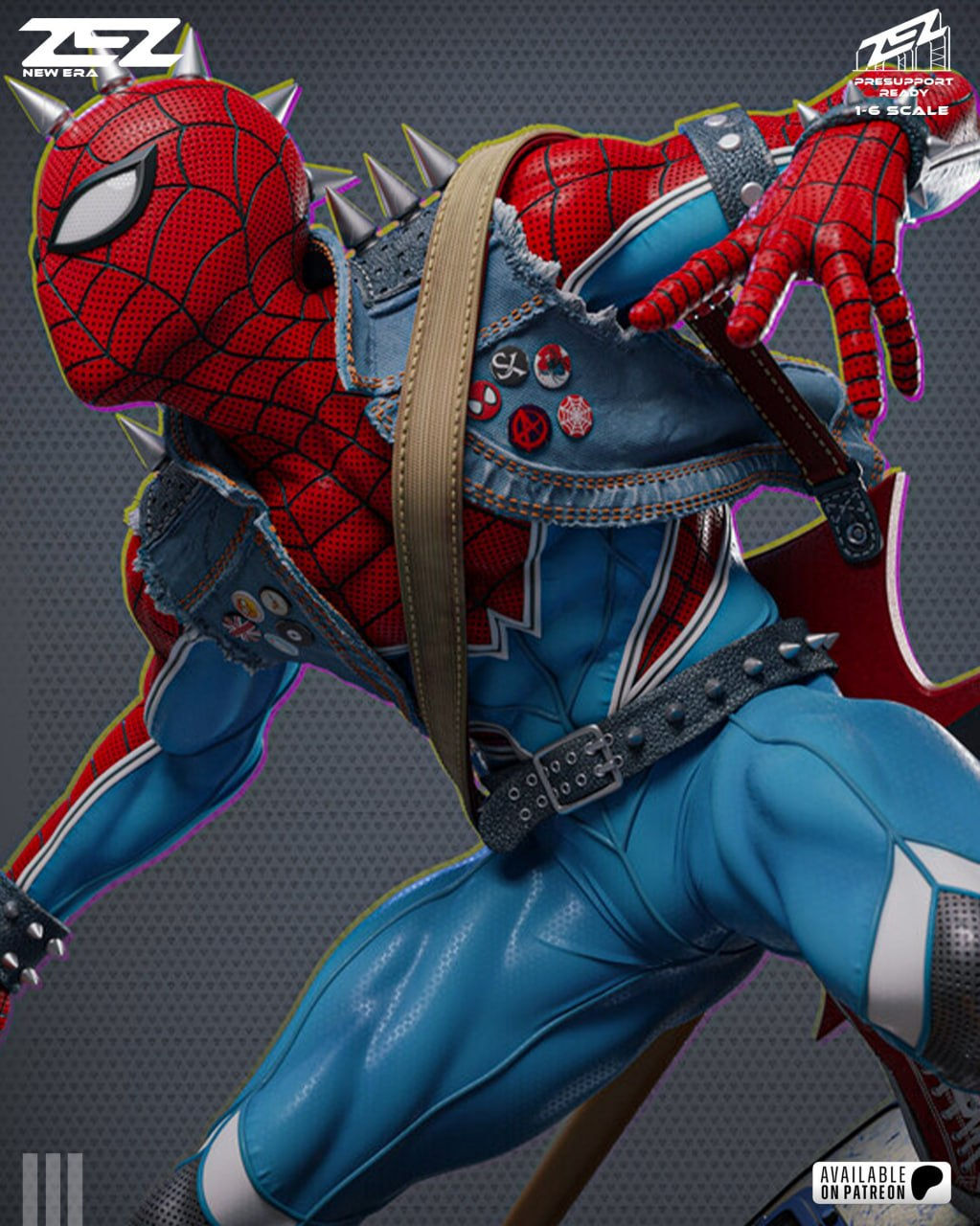 Spider Punk Statue - 3D Printed Resin - Unpainted or Hand Painted - 75mm-450mm