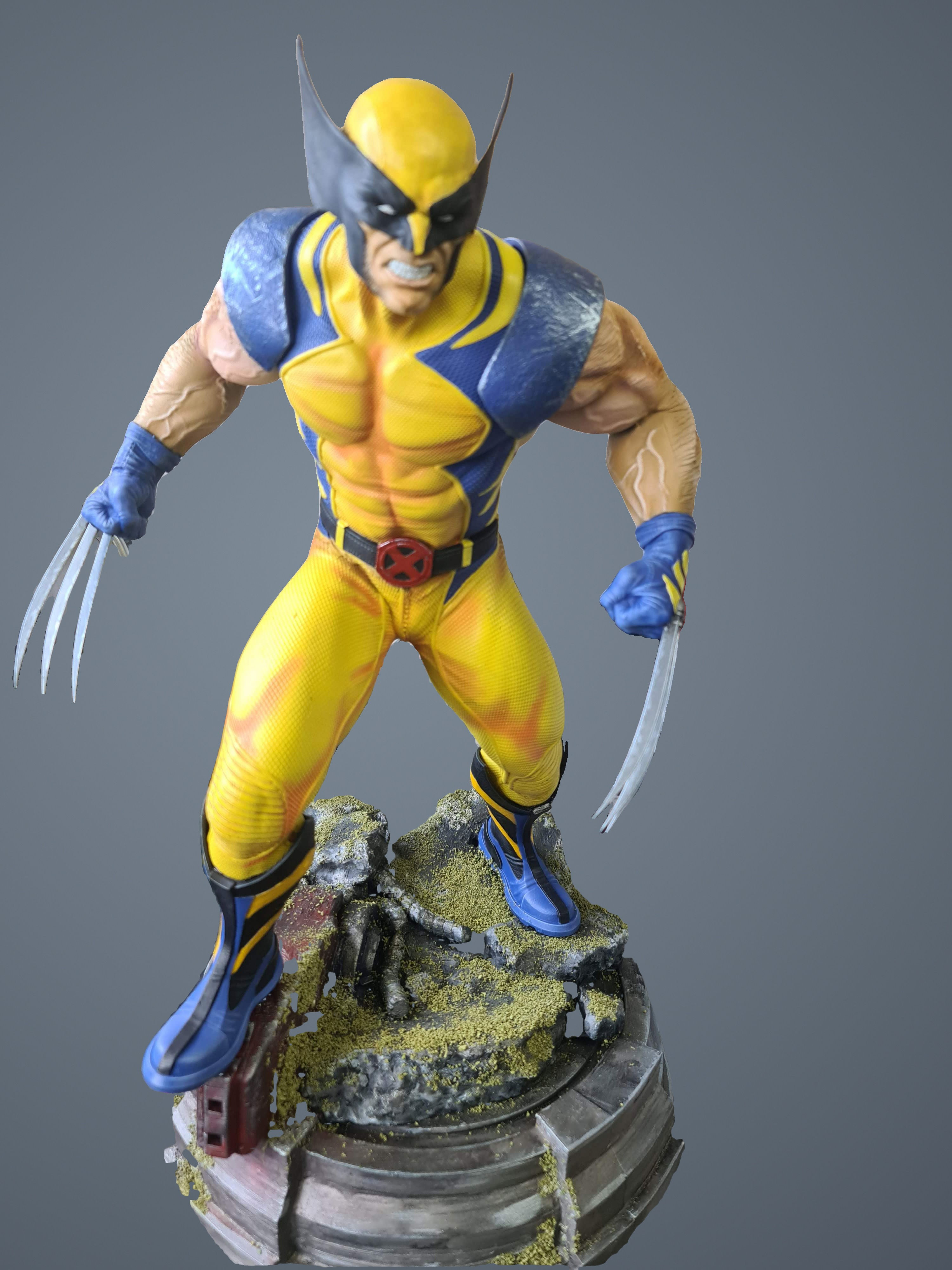 Hand Painted Wolverine Statue - Claws Out - Resin 300mm