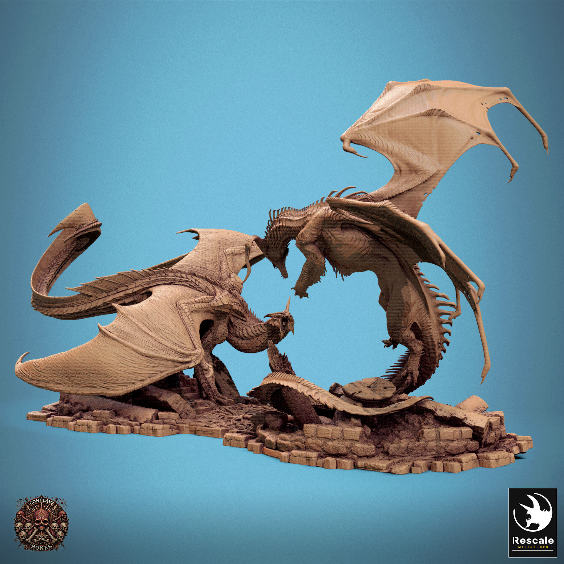 Black versus silver dragon