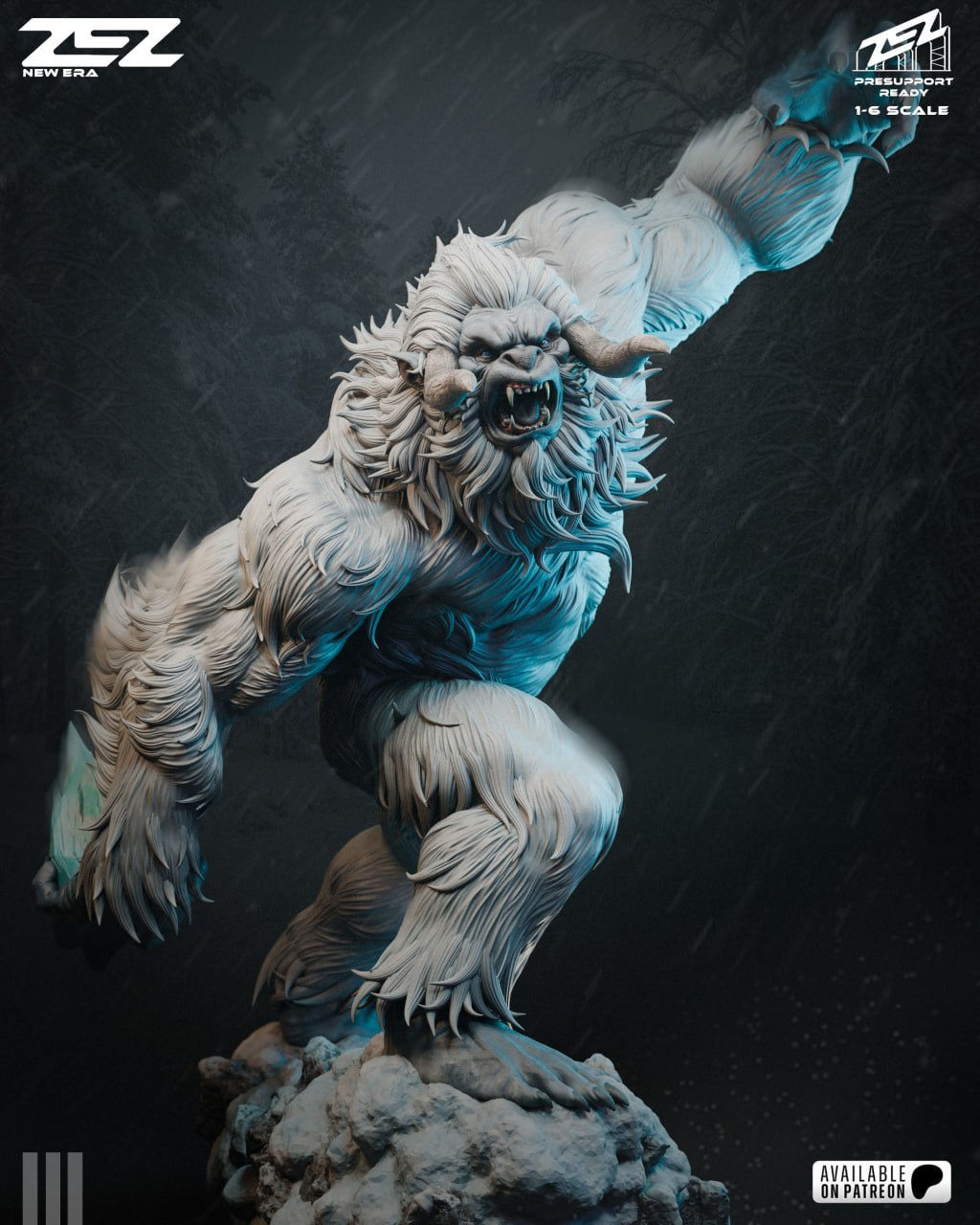 Yeti Statue - 3D Printed Resin - Unpainted or Hand Painted - 75mm-450mm