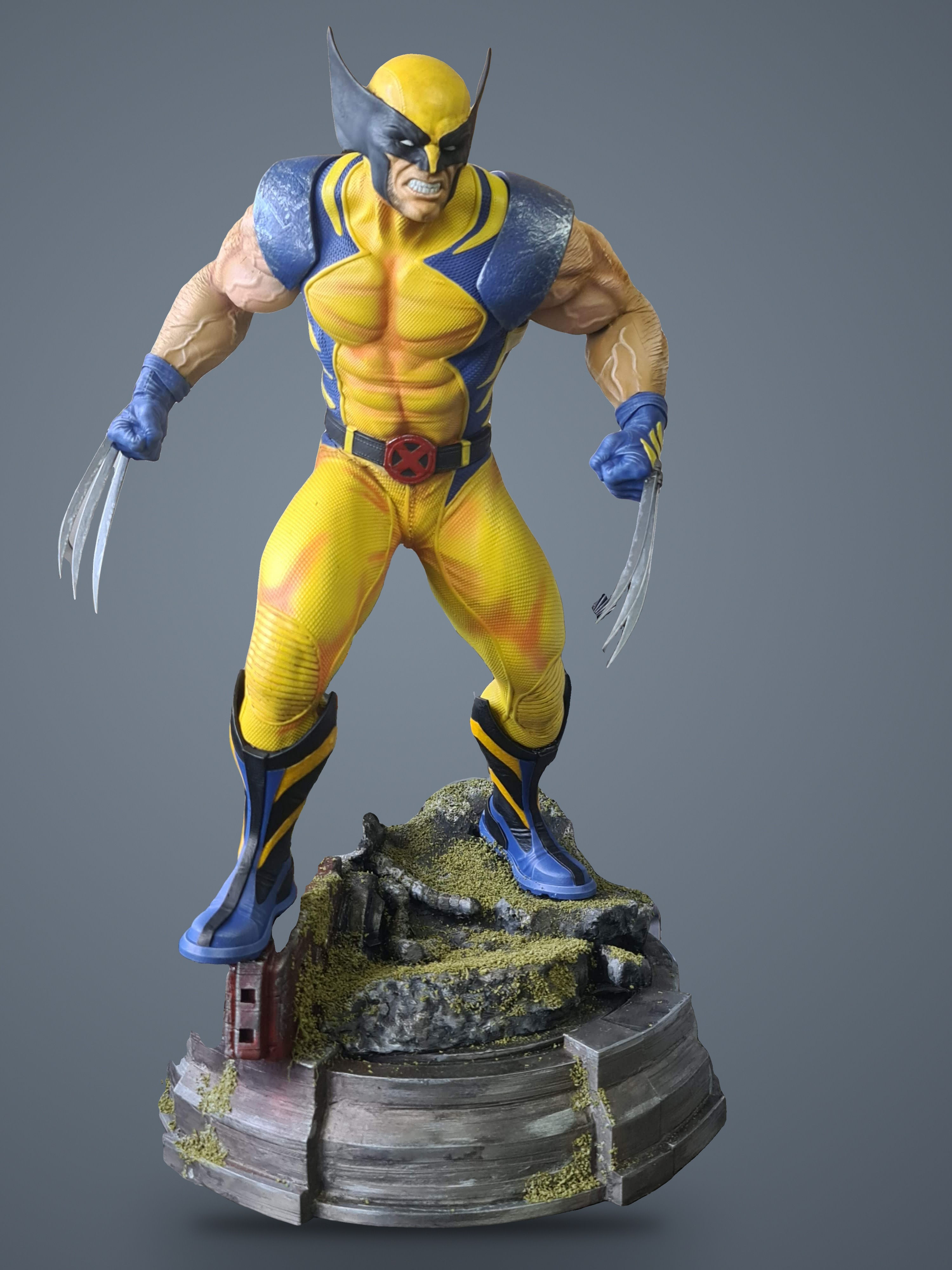 Hand Painted Wolverine Statue - Claws Out - Resin 300mm