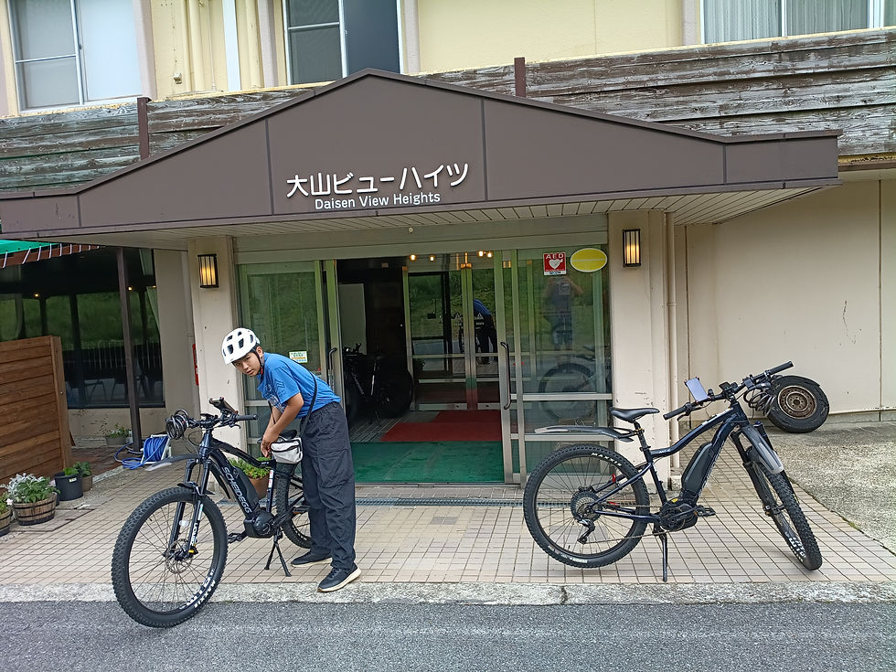 大山ビューハイツでE-Bikeを借りて出発！
