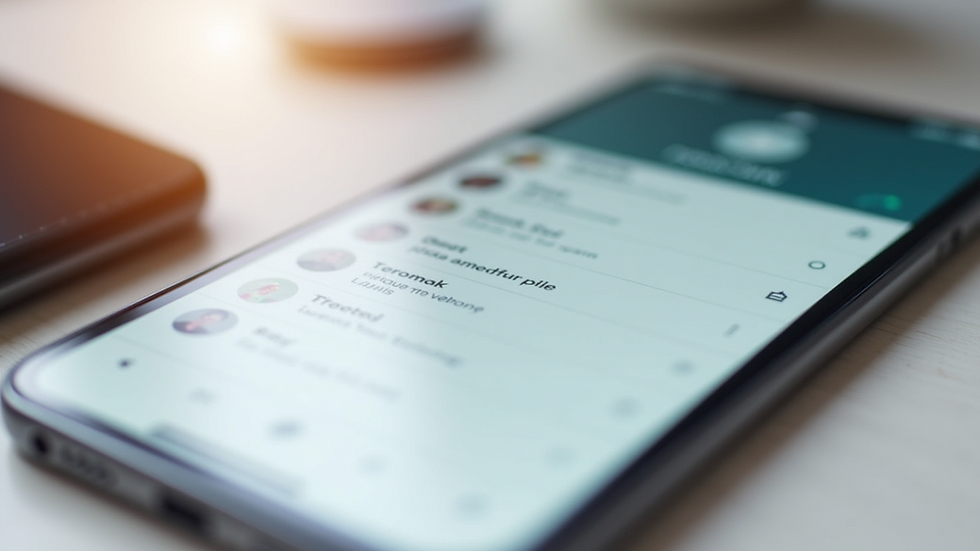 Close-up view of a smartphone screen showing a contact list