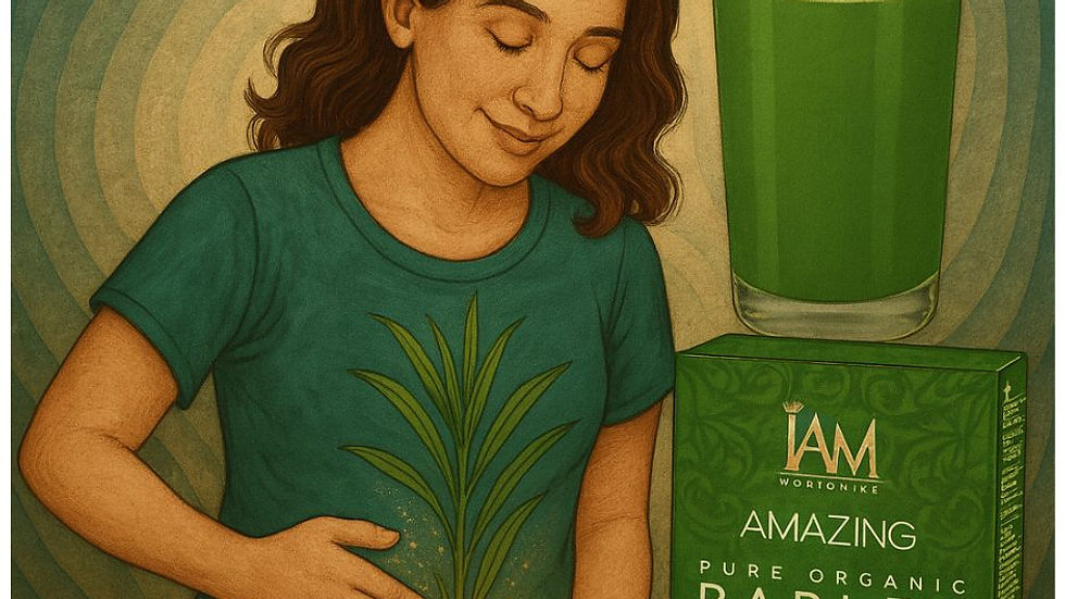 A lady with the calming effects of amazing pure organic barley