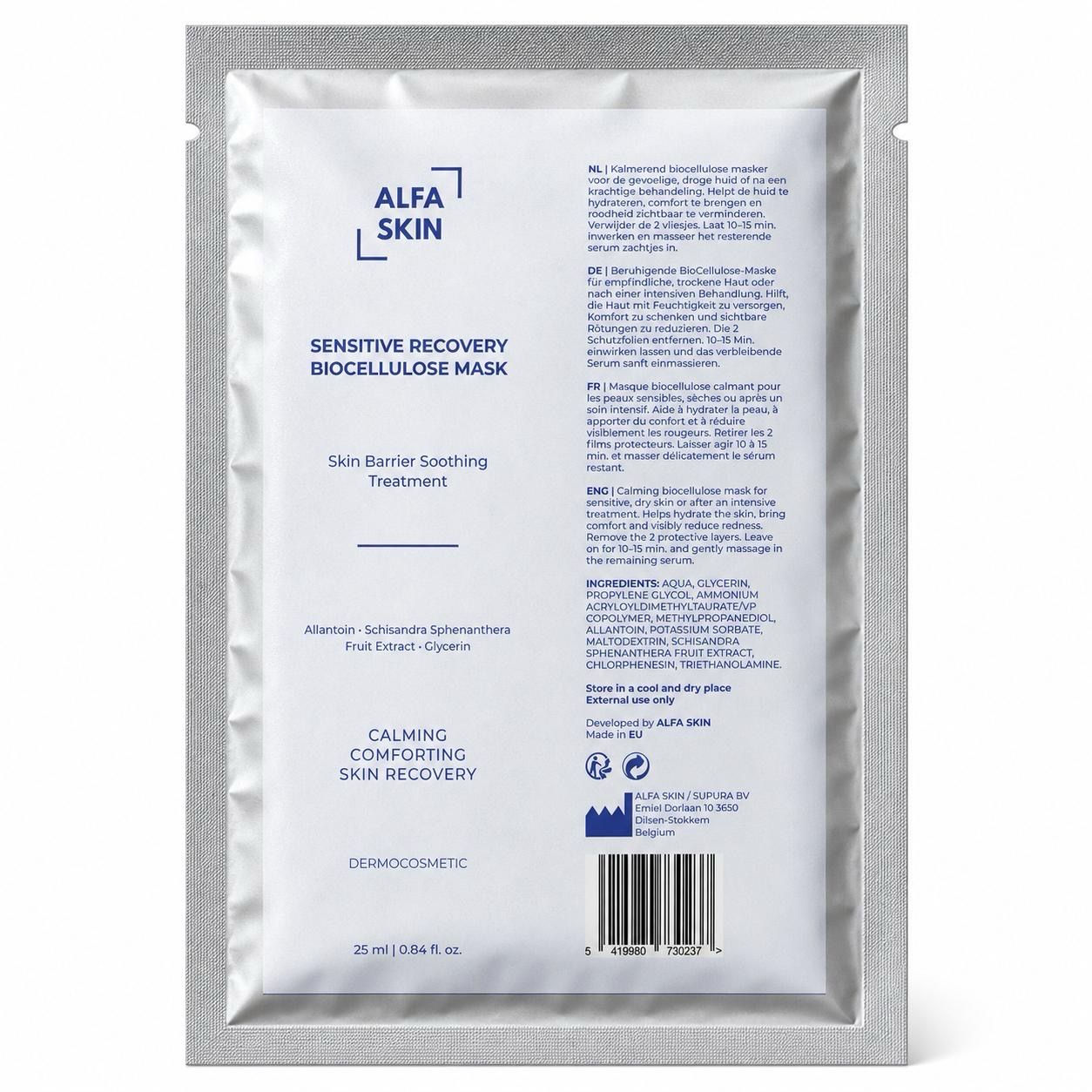 ALFA SKIN Sensitive Recovery Biocellulose Mask