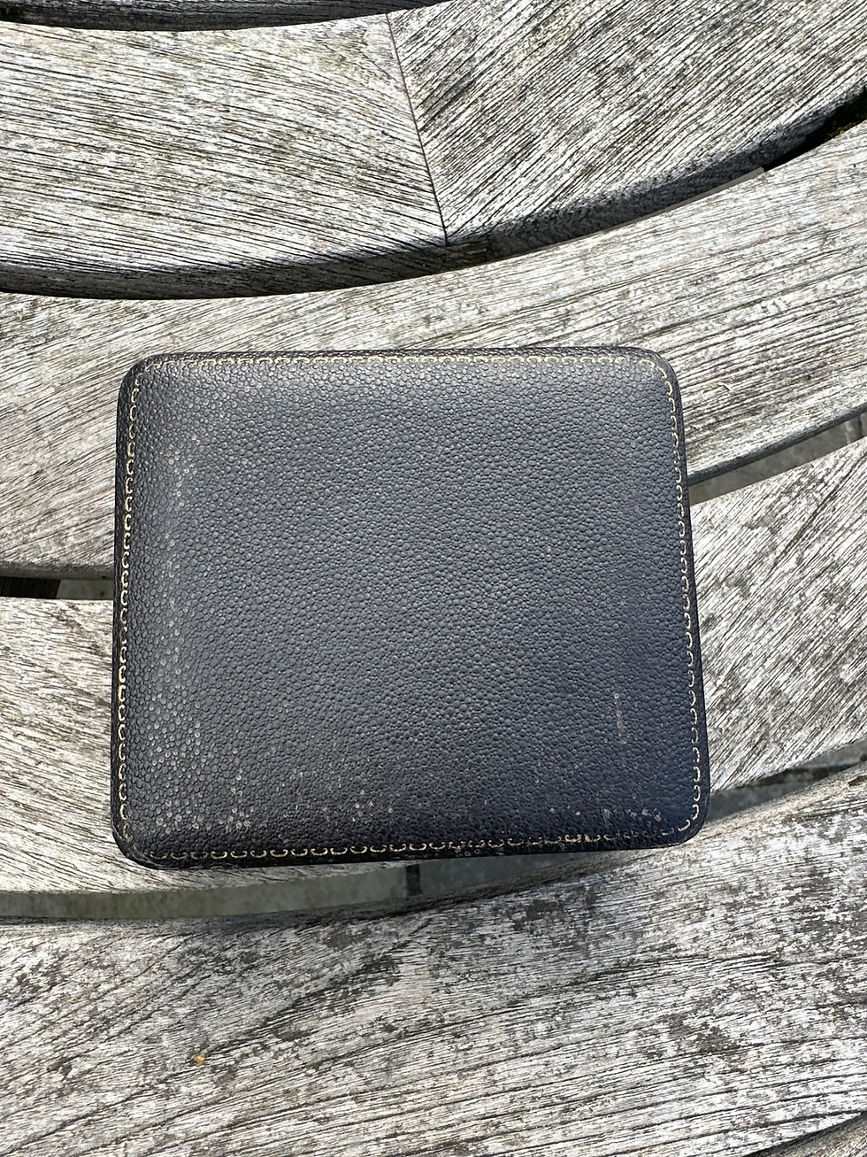 Thumbnail: Re-upholstered vintage jewellery box