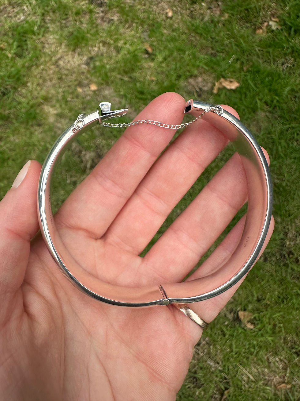 Thumbnail: Chunky plain silver bangle