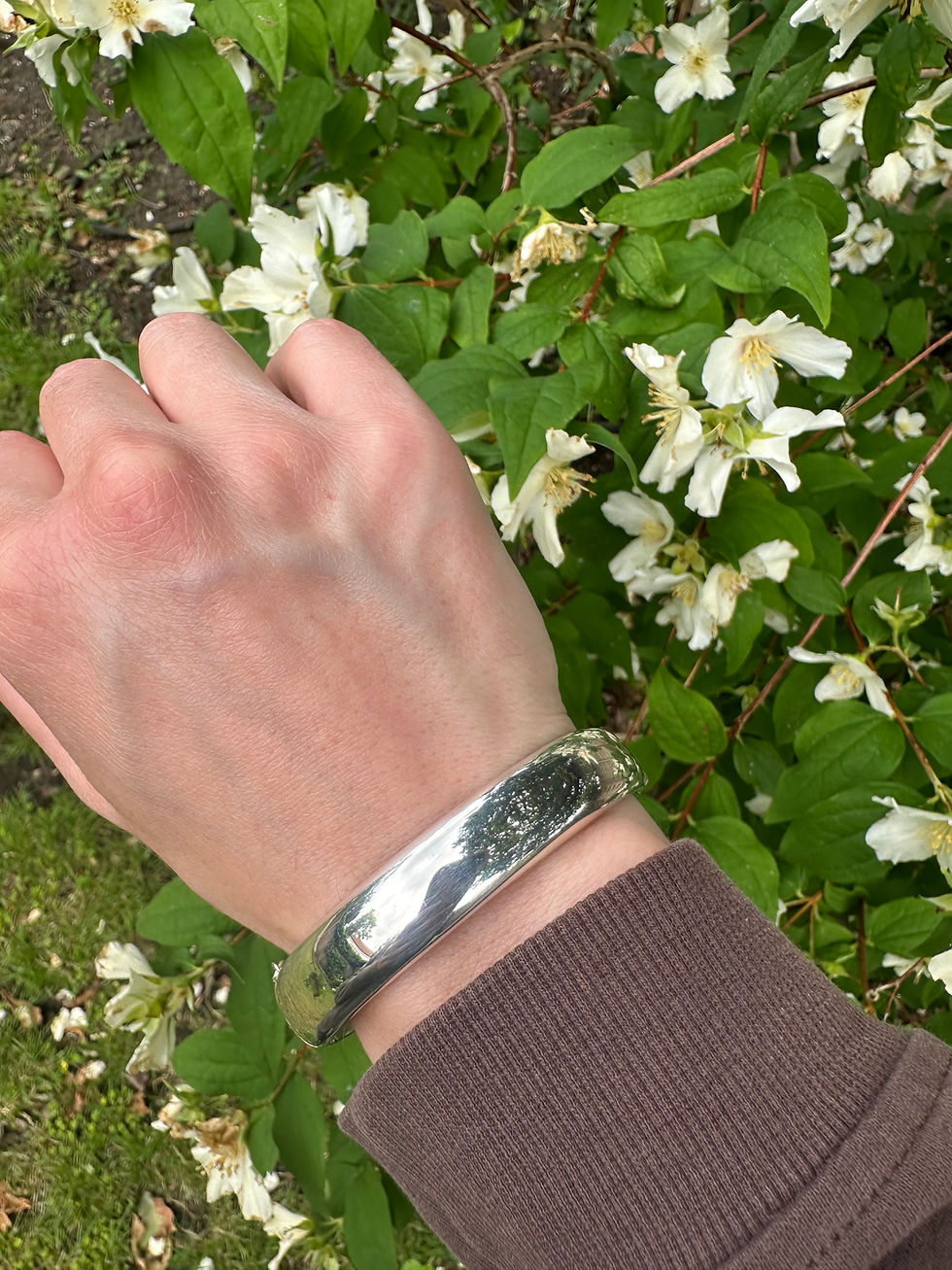 Thumbnail: Chunky plain silver bangle