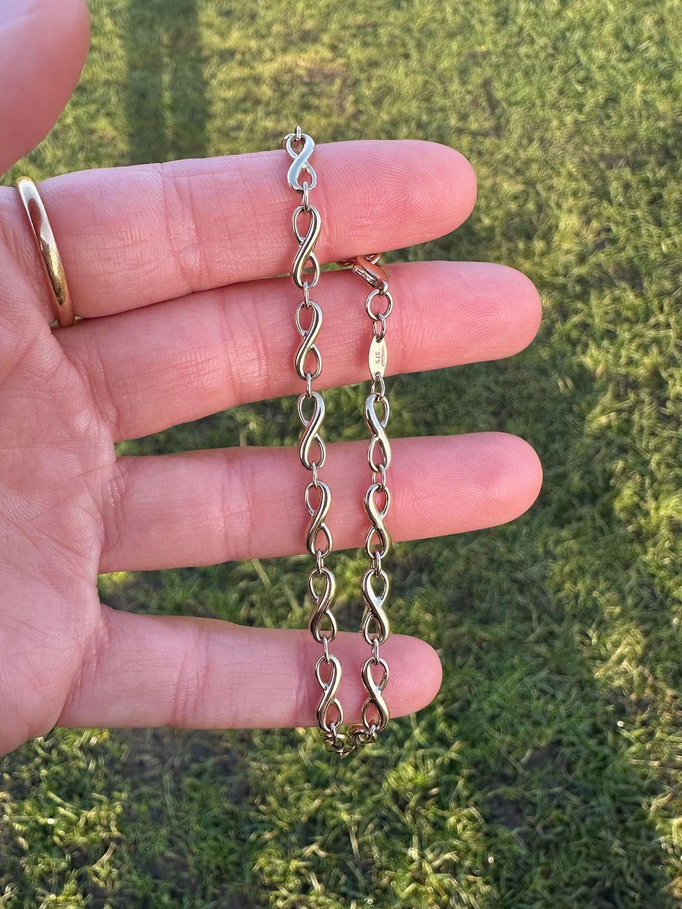 Thumbnail: 9ct gold infinity link bracelet