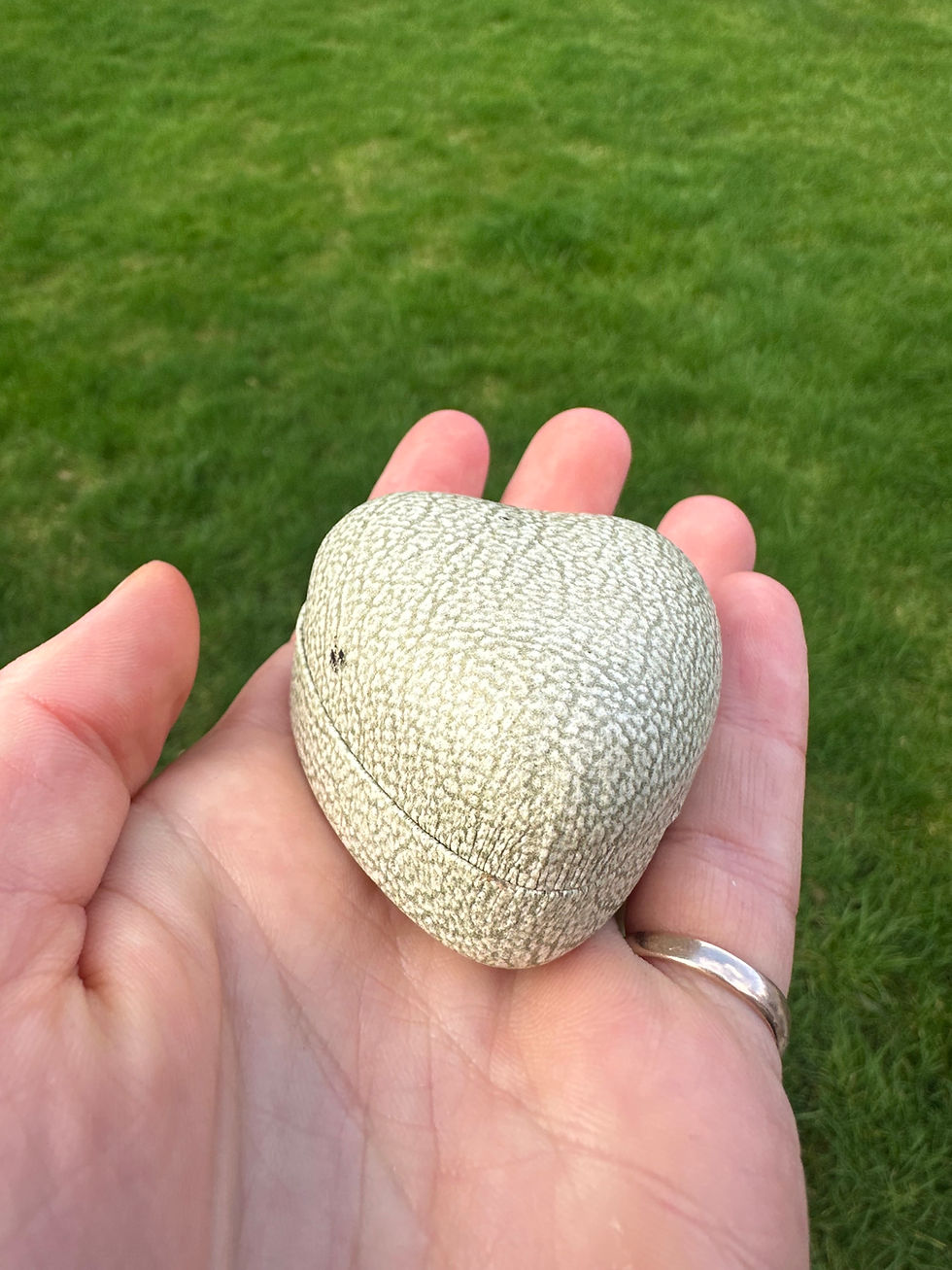 Thumbnail: Re-upholstered vintage heart jewellery box