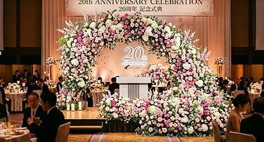周年記念装花ディスプレイ