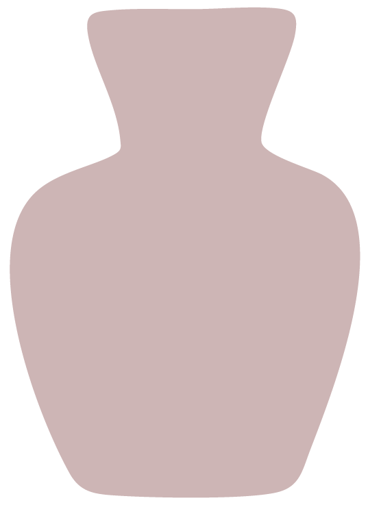Gestileerde illustratie van keramiekvorm in roze – gebruikt als element voor Club Clay