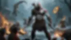 God of War artwork depicting Kratos engaging with mythological figures