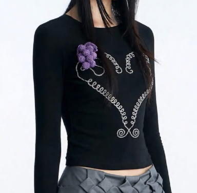 NODRESS X RoomSERVICE888 / Purple grape small size brooch