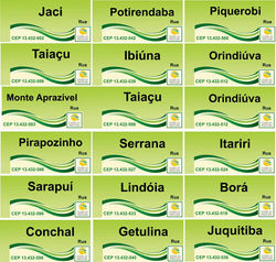 Placas Sinalização de Rua