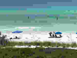 View of beach from balcony