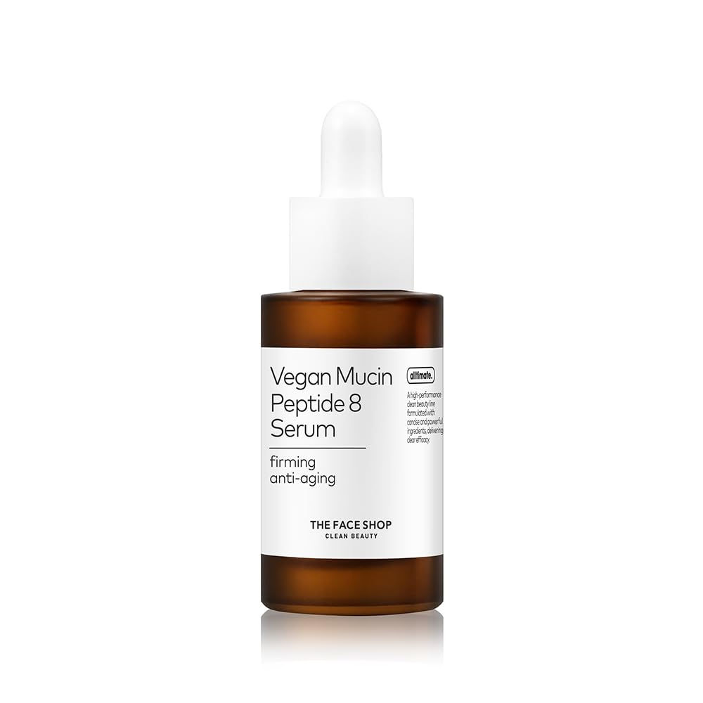 The Face Shop 8 Peptide Serum, Vegan Mucin for Hydrating & Firming, Anti Agin...