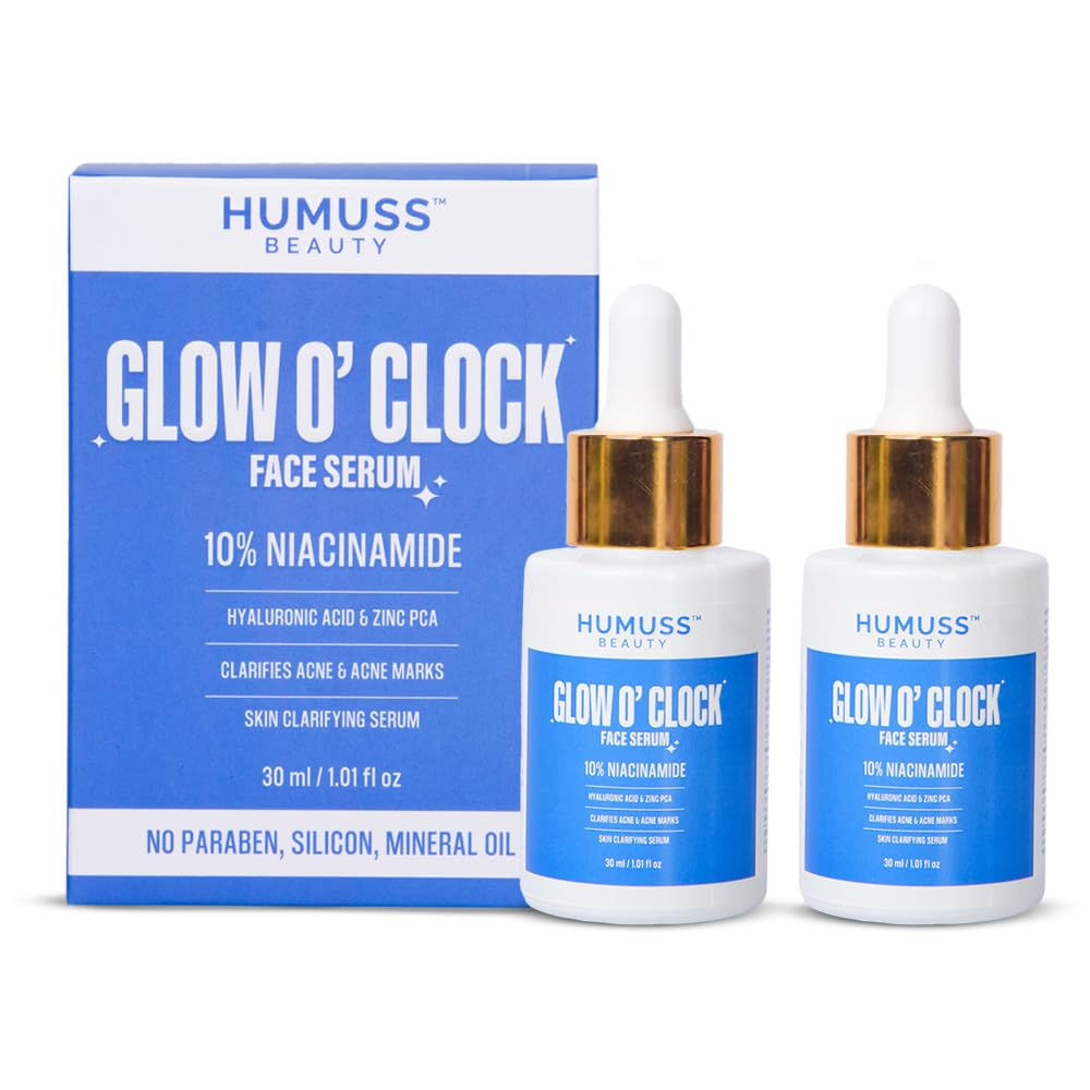 HUMUSS BEAUTY 10% Niacinamide Face Serum 30 ml Pack of 2 With Zinc PCA & Hyal...
