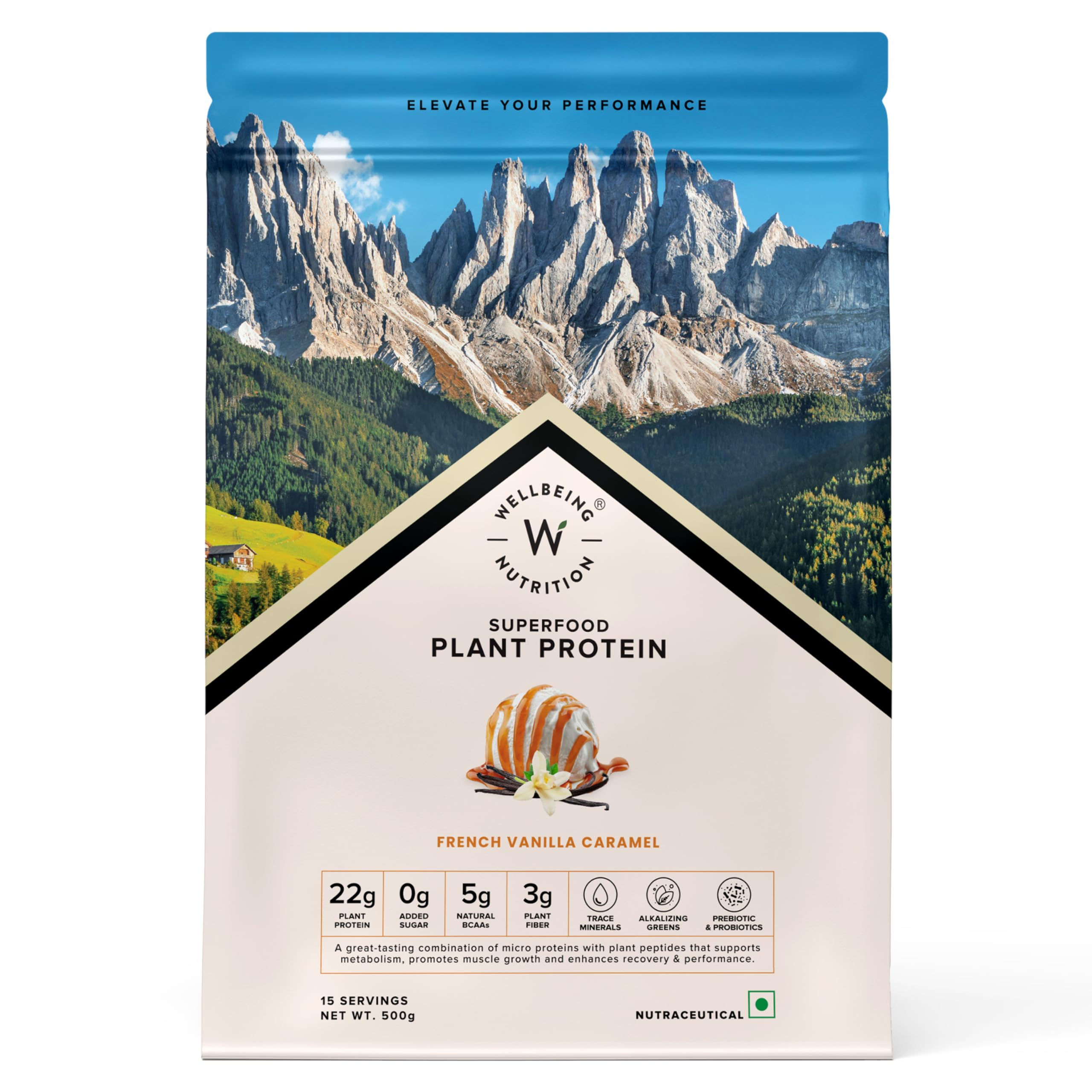 Wellbeing Nutrition Organic Vegan Plant Protein Isolate| 22g Protein, 5g BCAA...