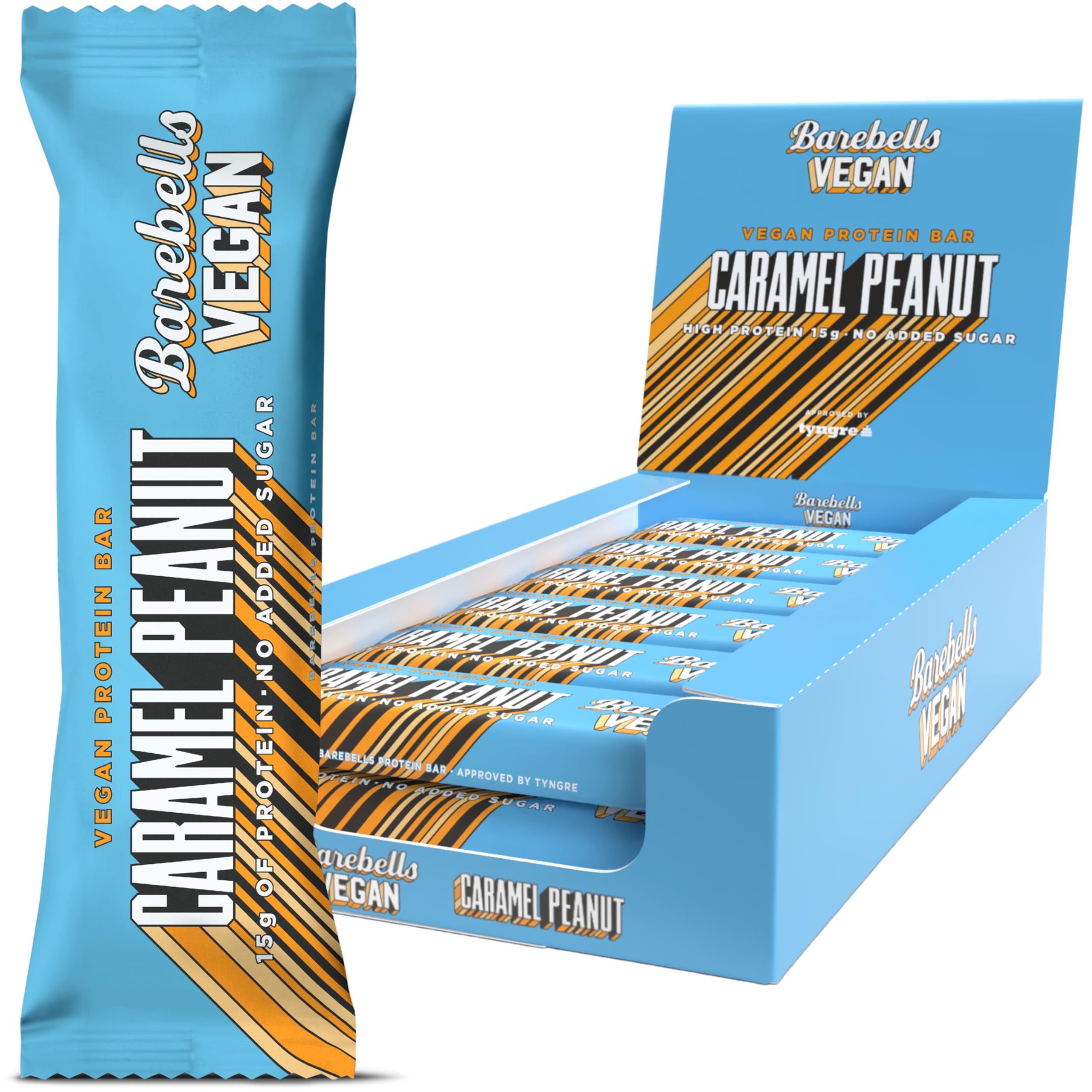 Barebells Vegan Caramel Peanut Protein Bar 55g – Plant-Based High Protein Sna...
