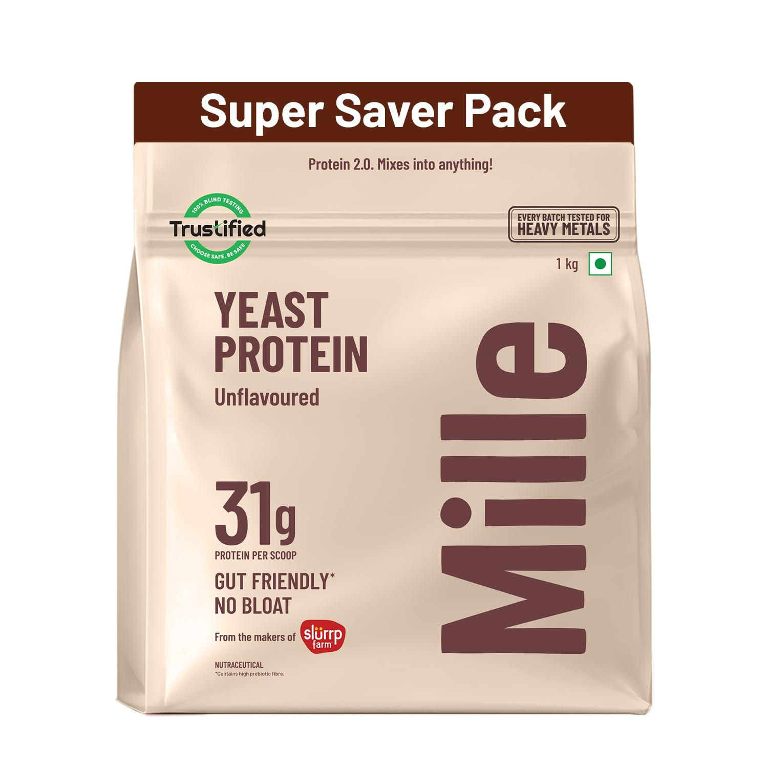 Mille Yeast Protein New Launch Super Saver Pack | 31g Protein | Unflavoured |...